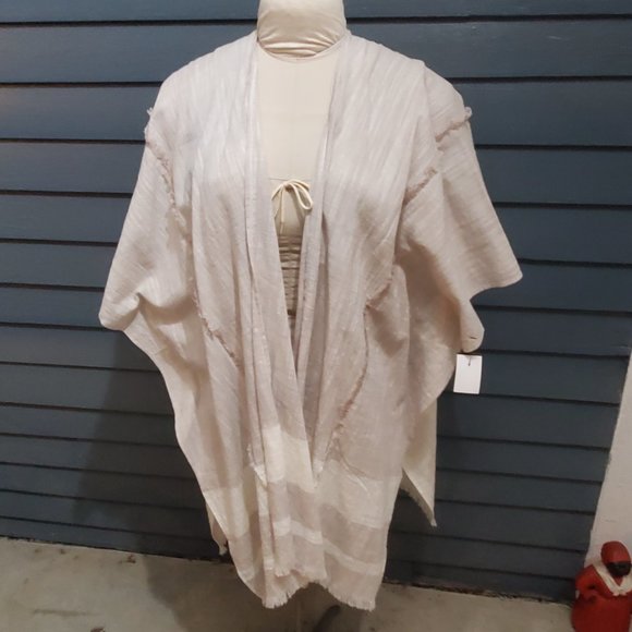 Universal Thread Co Boho Kimono OSFM Beige 100% Cotton NWT - Picture 5 of 5